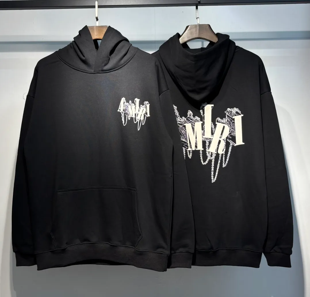 898 P230 autumn and winter new product AMIRI real shot sweatshirt black hanging shot S. M. L. XL