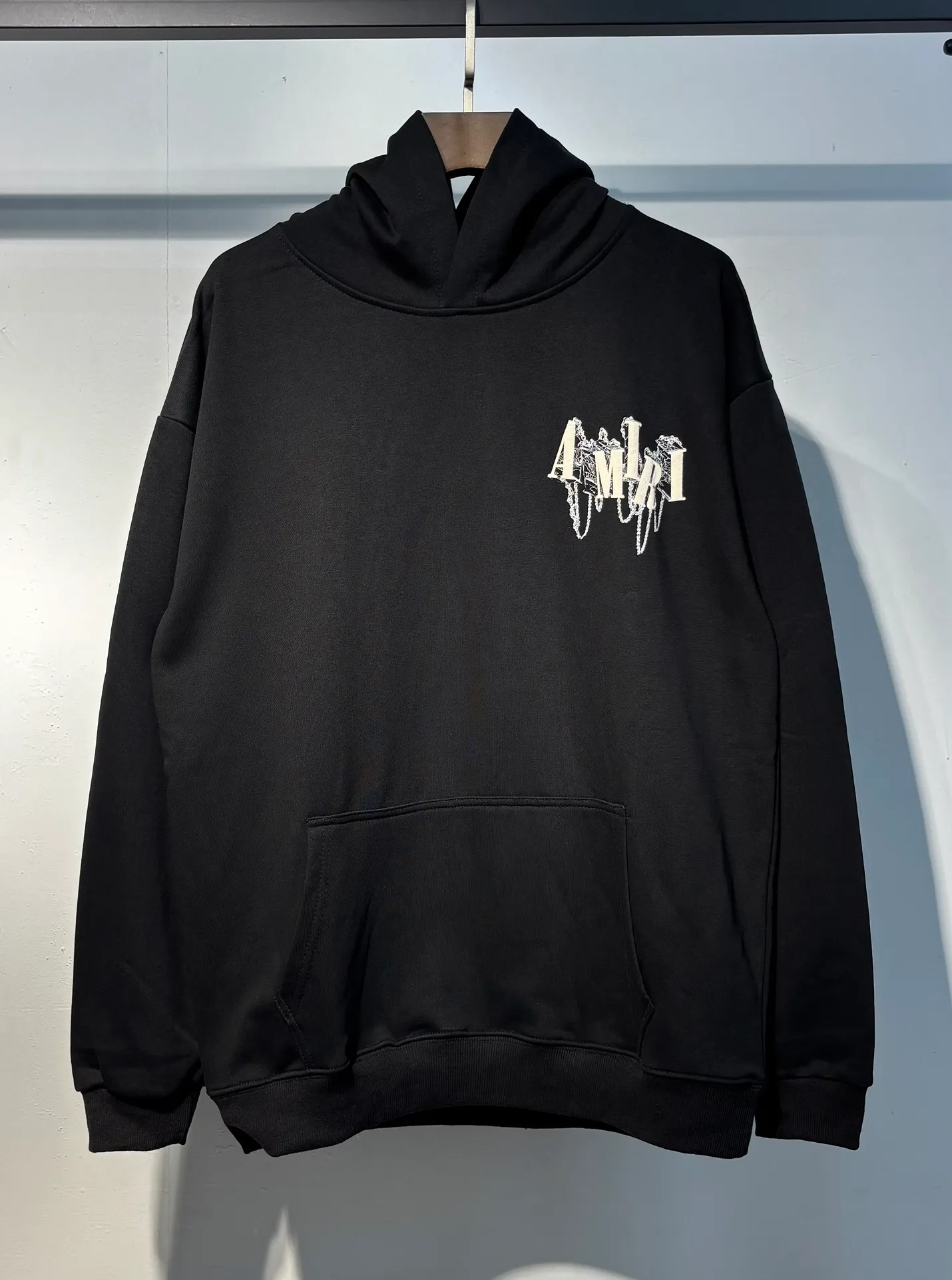 898 P230 autumn and winter new product AMIRI real shot sweatshirt black hanging shot S. M. L. XL