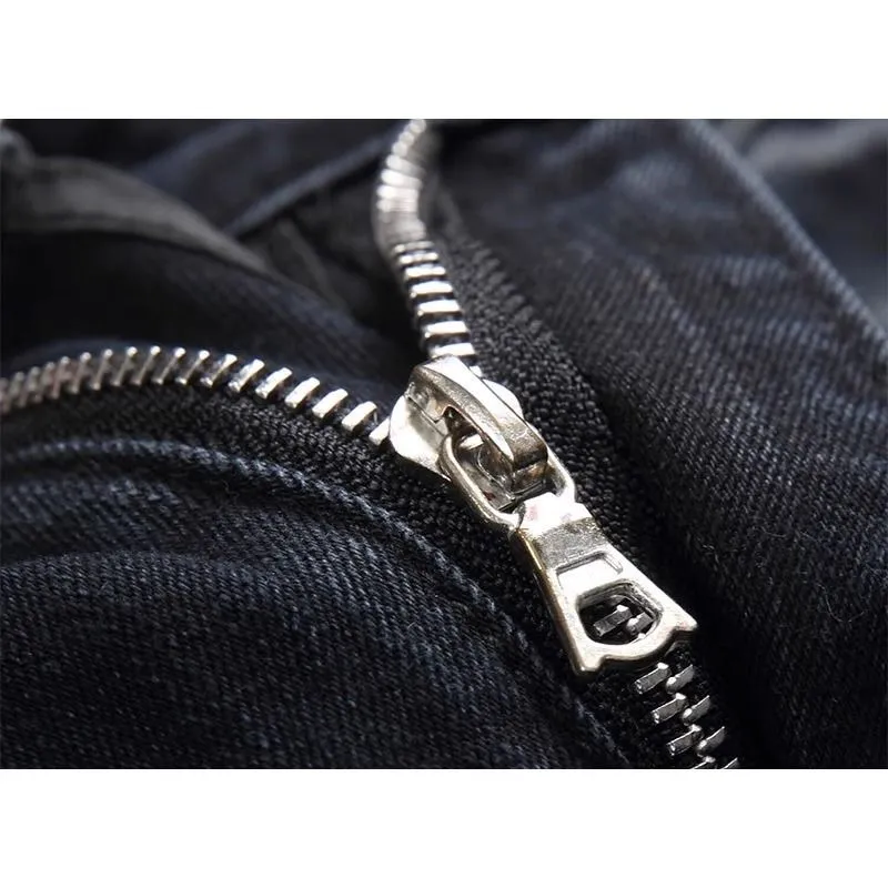 #M62 P168💰 AMIRI patch embroidery jeans trousers AMIRI high street basic ripped tight elastic jeans trousers amiri brand jeans break the production process and cutting of the original jeans, the fabrics are softer and more comfortable Hand-sewn collar label Customized logo buttons Genuine leather tag Color: Picture color Size: 30-32-34-36