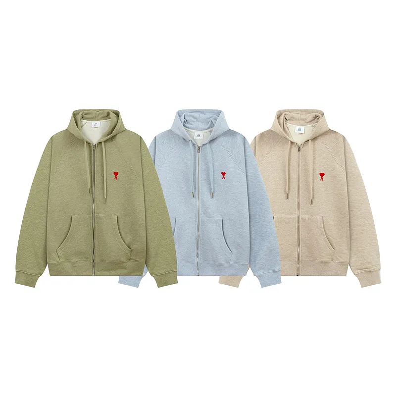 More details AMI new color zipper cardigan hooded sweatshirt S M L XL