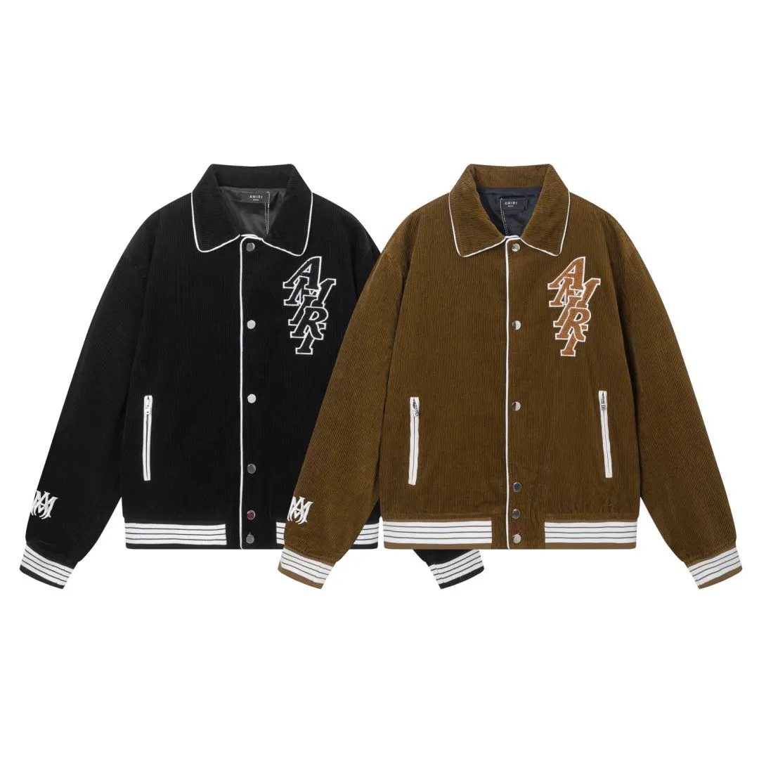 7159#P460AMIRI corduroy fabric, color: black, camel yellow. Size: S M L XL