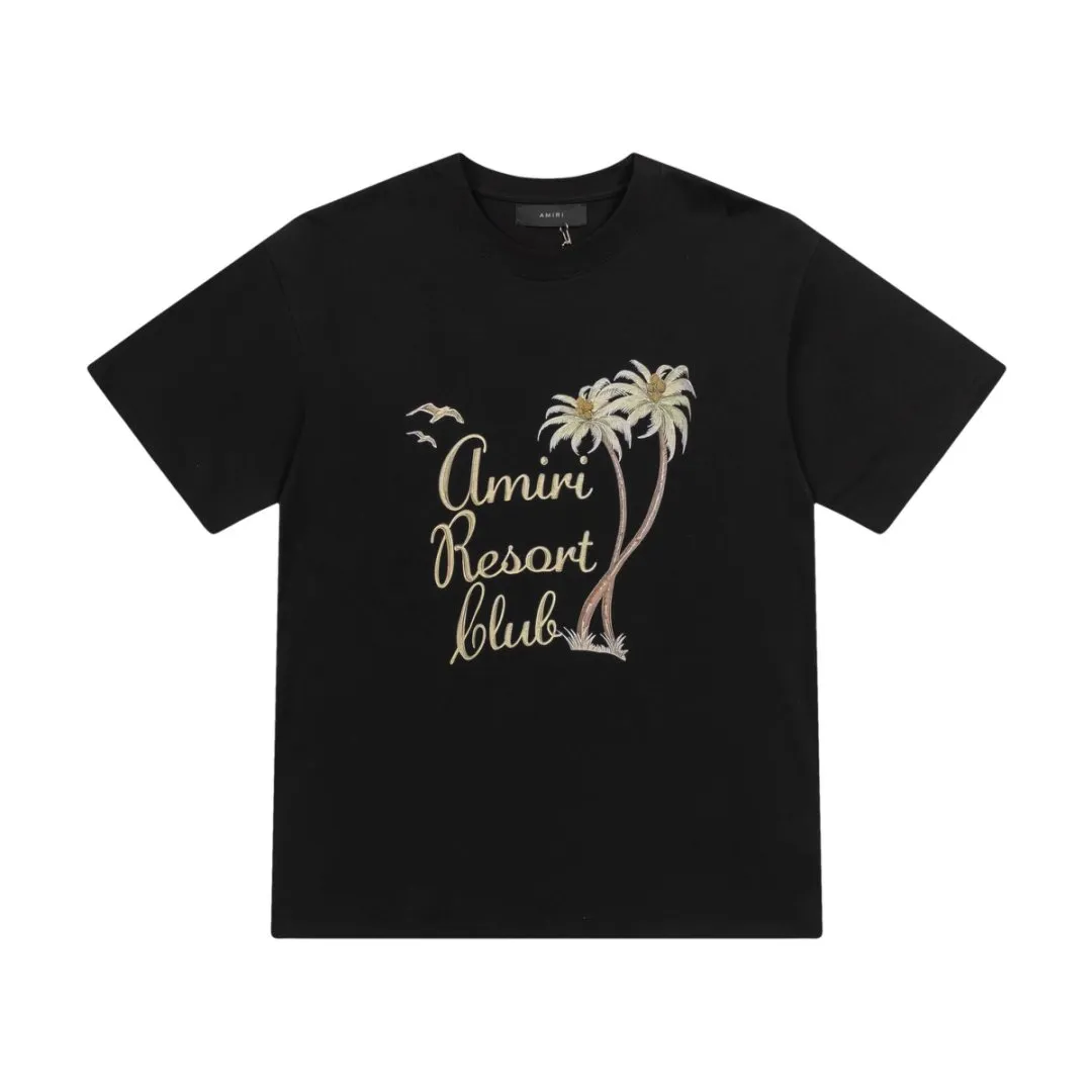 8030#P146amiri digitally printed logo, using 300g weight fabric, color: black, pink. Size: S M L XL