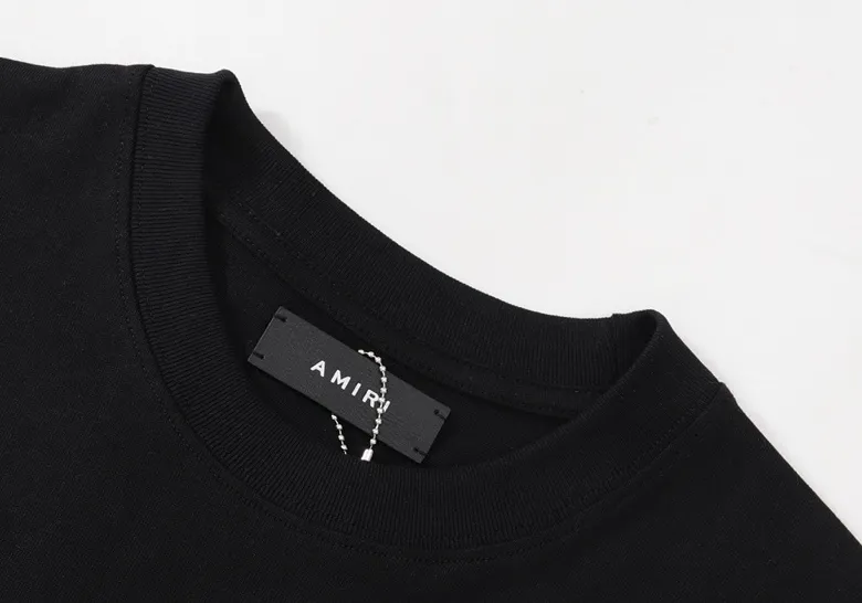 Style number: 678 P120 Fabric: 260g double yarn AMIRI 2025 spring and summer new logo round neck T-shirt high street same style for men and women loose classic letter short sleeves Color: white black blue code number: S M L XL