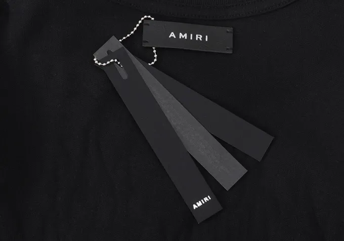 Style number: 678 P120 Fabric: 260g double yarn AMIRI 2025 spring and summer new logo round neck T-shirt high street same style for men and women loose classic letter short sleeves Color: white black blue code number: S M L XL