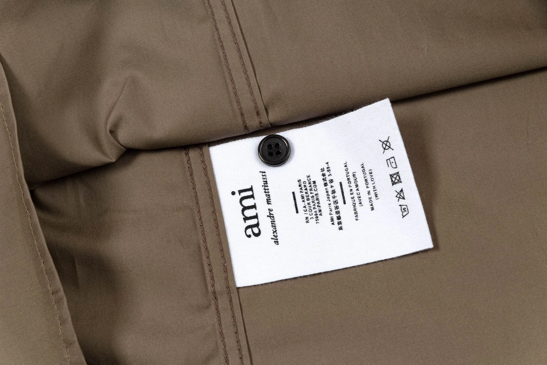 2212# AMI Paris Classic autumn chest pocket same color ADC love embroidered LOGO casual cotton solid color short sleeves Original customized 180g pure cotton fabric Loose off-shoulder version Same style for men and women Color: Black White Apricot Milk Tea Gray Size: S-XL