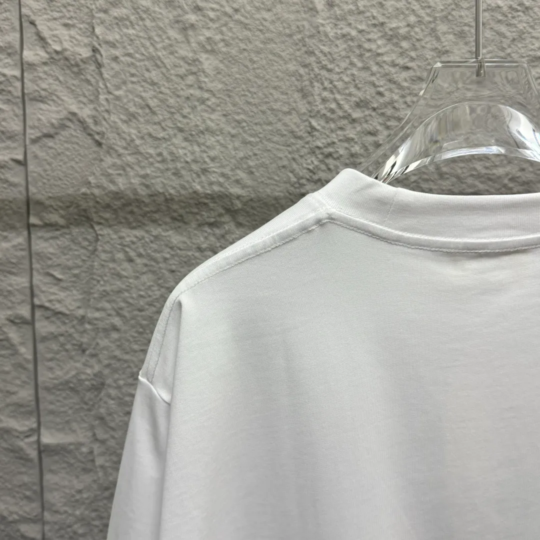 🅿️180 Ami* 2025 Spring and Summer New Style Embroidered yellow little love Customized double yarn plain cotton fabric Short-sleeved T-shirt Uniform for men and women Color: Black White Floral Gray Angora Red Size: S (90-130 catties) M (120-150 catties) L (140-165 catties) XL (160-180 catties) XXL (180-210 pounds)