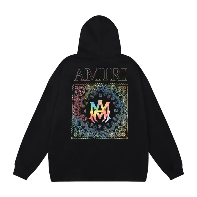 Style number: 864 P230 Fabric: 360g pure cotton terry sweatshirt AMIRI 2025 new autumn and winter logo sunglasses hooded terry sweatshirt high street unisex loose classic letter jacket Color: Black White Size: S M L XL