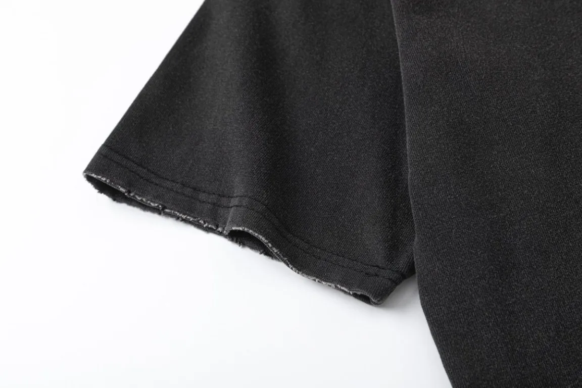 P166.AMIRI cracked printing logo grinding edge hot diamond washing process, color: black, size: S M L XL