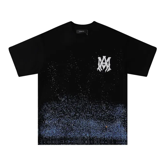Style number: 686 P126 Fabric: 260g double yarn AMIRI 2025 spring and summer new logo round neck T-shirt high street same style for men and women loose classic letter short sleeves Color: White Black Size: S M L XL