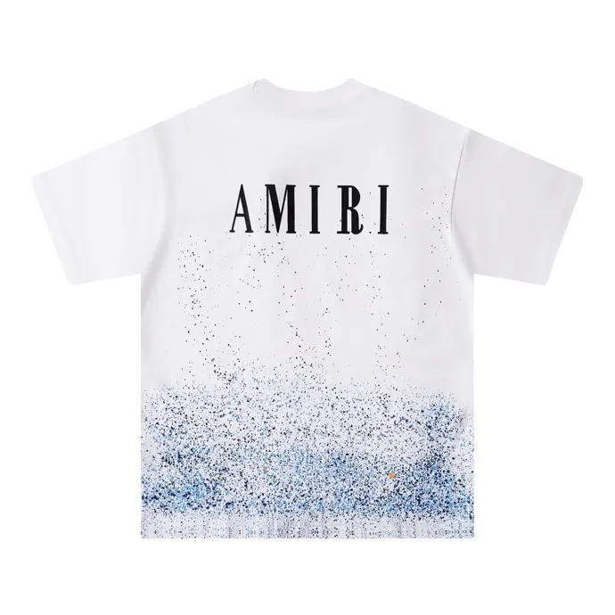 Style number: 686 P126 Fabric: 260g double yarn AMIRI 2025 spring and summer new logo round neck T-shirt high street same style for men and women loose classic letter short sleeves Color: White Black Size: S M L XL