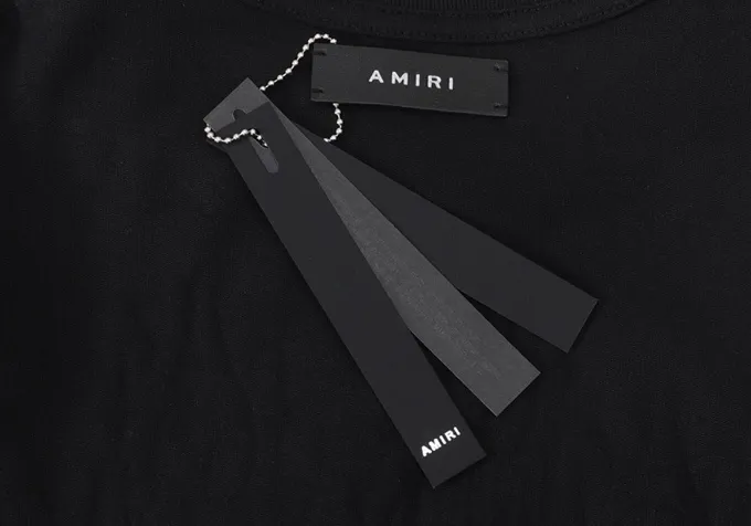 Style number: 686 P126 Fabric: 260g double yarn AMIRI 2025 spring and summer new logo round neck T-shirt high street same style for men and women loose classic letter short sleeves Color: White Black Size: S M L XL