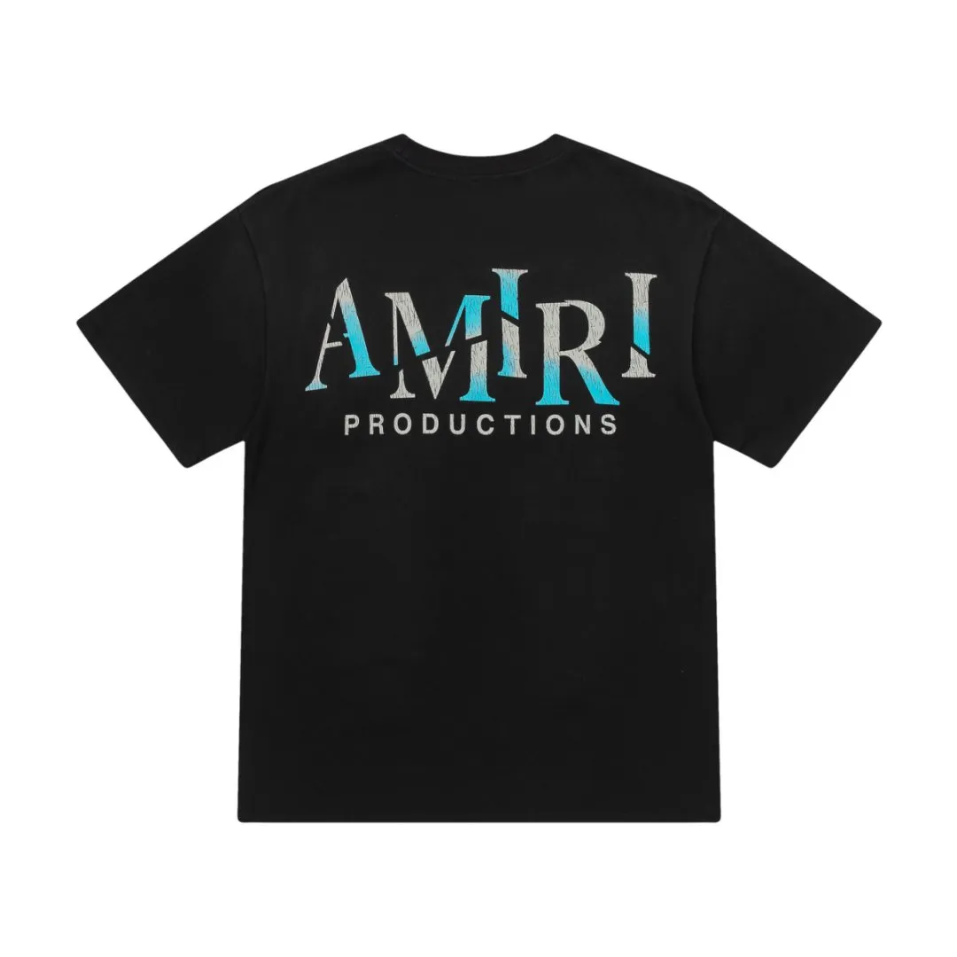 8009#P150amiri washed model with cracked printed logo, made of 300g fabric, color: black. Size: S M L XL