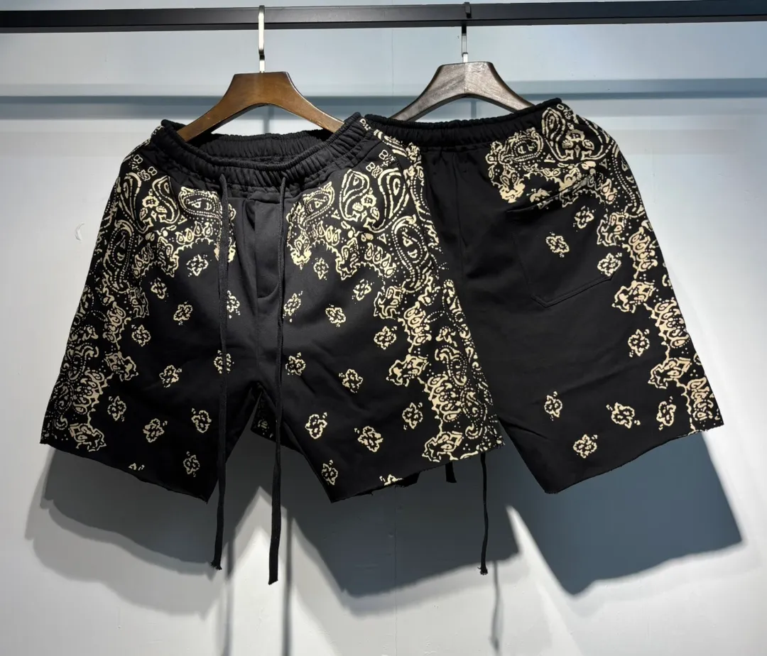 P166 Restocked High Quality 360g Terry Cotton Cashew Flower AMIRI Shorts S. M. L. Xl