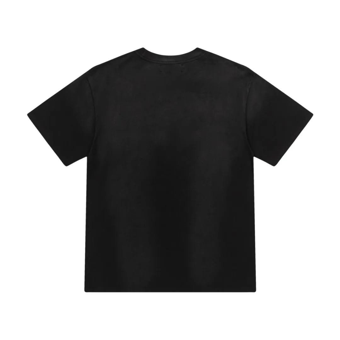 8010#P150amiri washed cracked printed logo, made of 300g fabric, color: black. Size: S M L XL