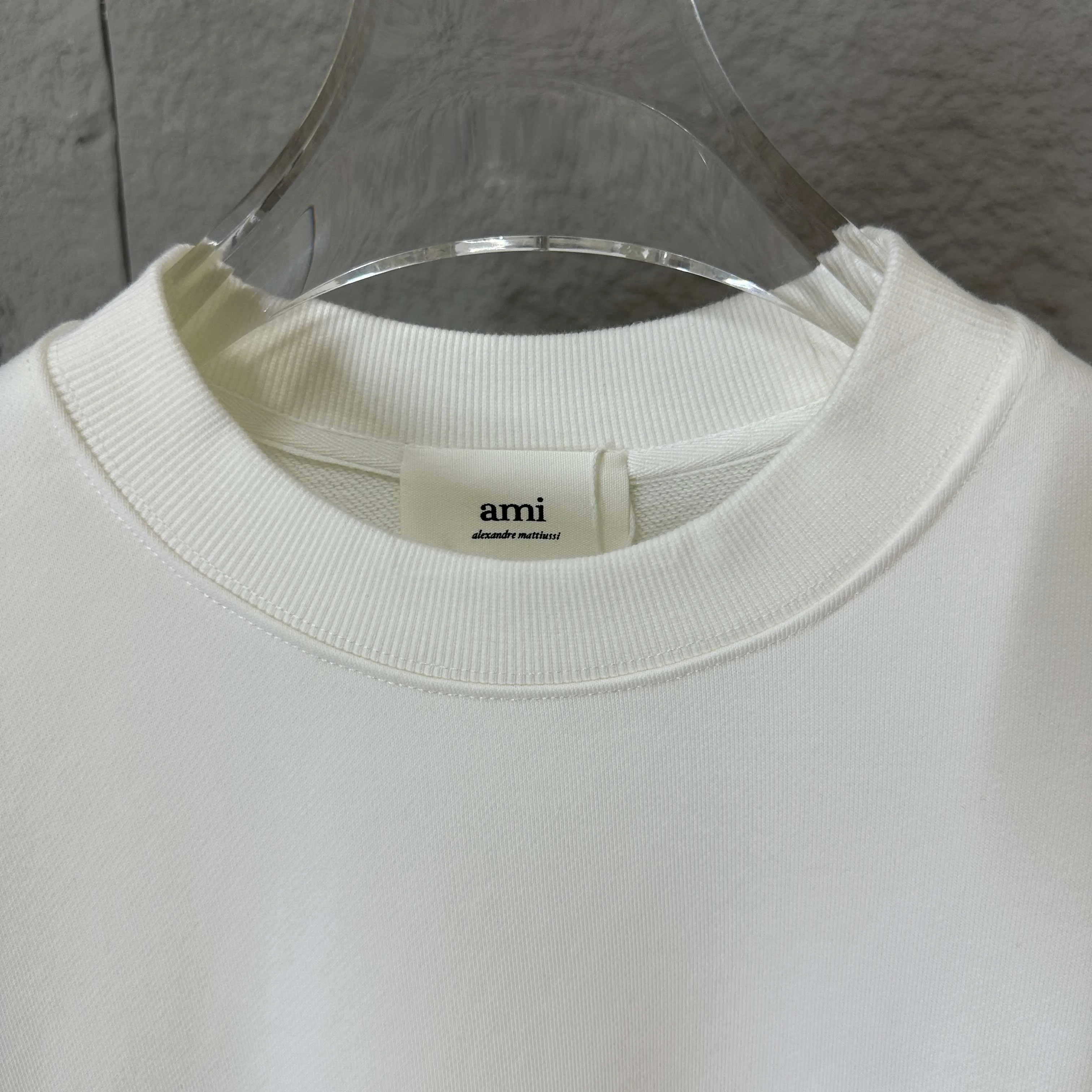 🅿️250 Ami love 2025 early autumn and winter new style Classic simple embroidery three-dimensional small love letter personalized logo Customized terry fabric Long-sleeved T-shirt Uniform for men and women Color: black white Size: S (90-130 pounds) M (120-150 pounds) L (140-165 pounds) XL (160-180 pounds) XXL (180-210 pounds)