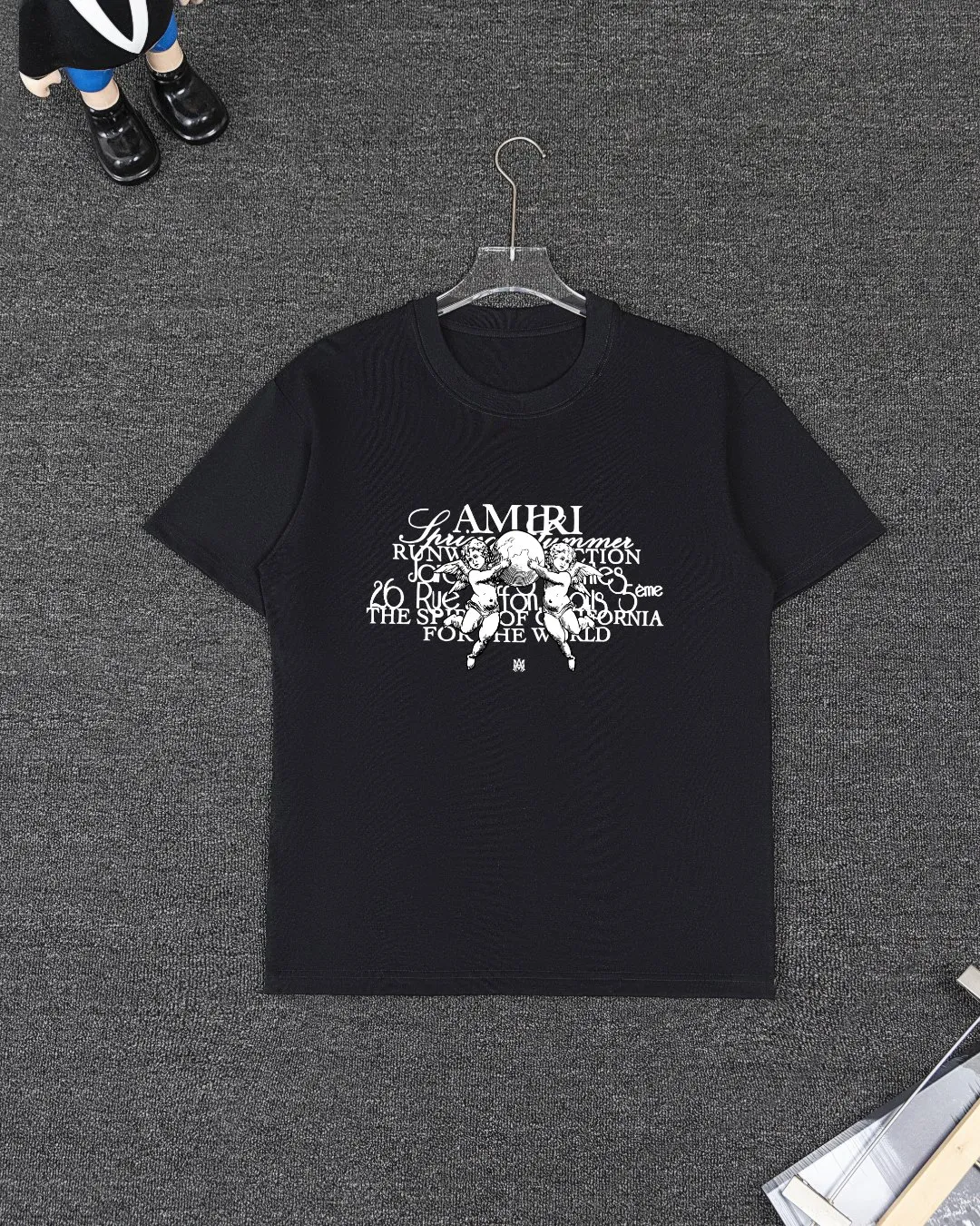 P280 AMIRI spring and summer short-sleeved suit, Xinjiang long-staple cotton short-sleeved + pure cotton terry shorts, a fusion of top elements, trendy men's fashion, unparalleled in terms of upper body comfort, it can be said to be a must-have set for summer. Size: S M L