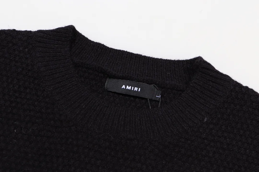 P280 AMIRI 2024 new sweater, logo embroidery on the chest 1:1 Color: Black Size: S M L XL XXL