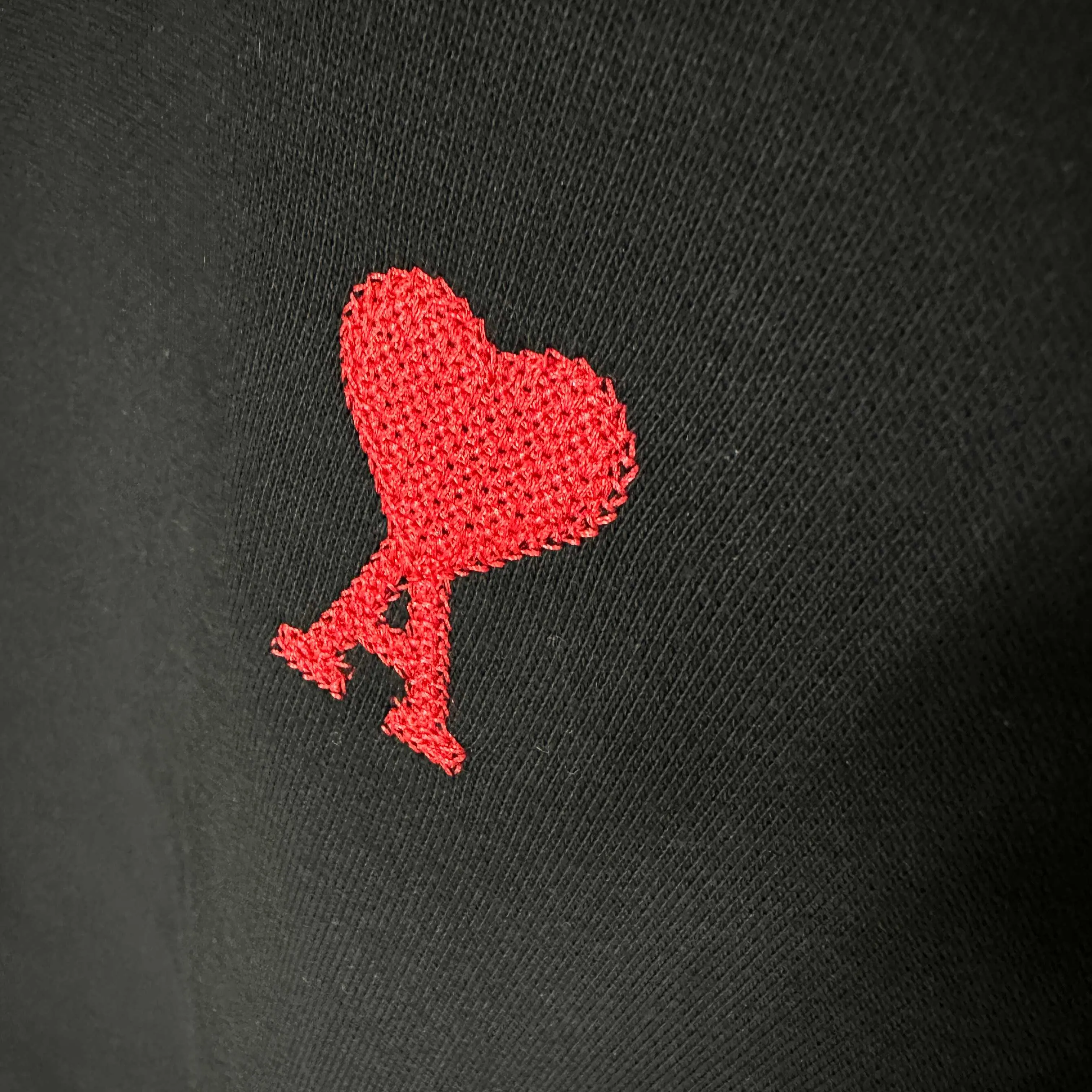 🅿️250 Ami love 2025 early autumn and winter new style Classic simple embroidery three-dimensional small love letter personalized logo Customized terry fabric Long-sleeved T-shirt Uniform for men and women Color: black white Size: S (90-130 pounds) M (120-150 pounds) L (140-165 pounds) XL (160-180 pounds) XXL (180-210 pounds)