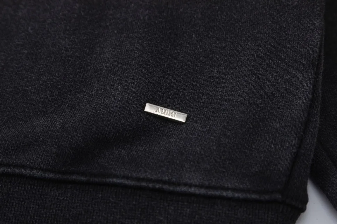 P340 7192#AMIRI star hot diamond distressed washed LOGO, color: black, size: S M L XL