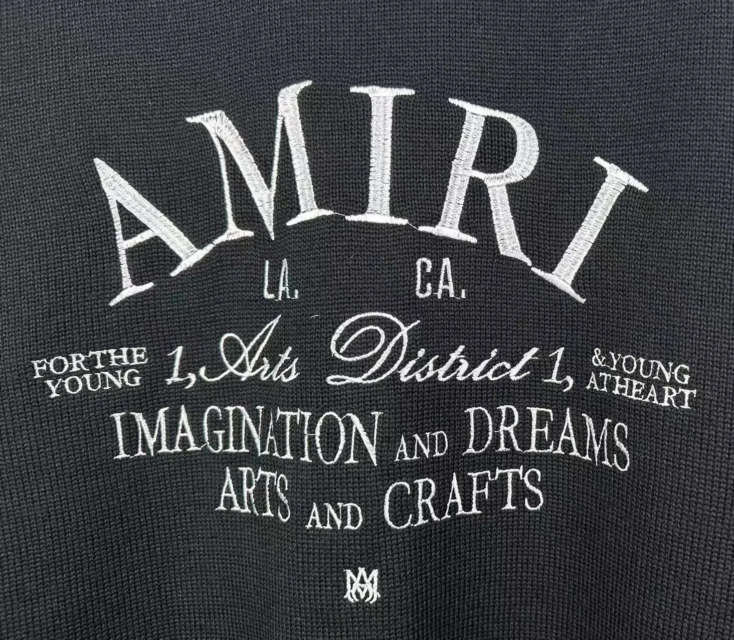 P240 🎉AMIRI new sweater, logo embroidery on the chest 1:1 Color: Pearl White, Black, Size: S M L XL XXL