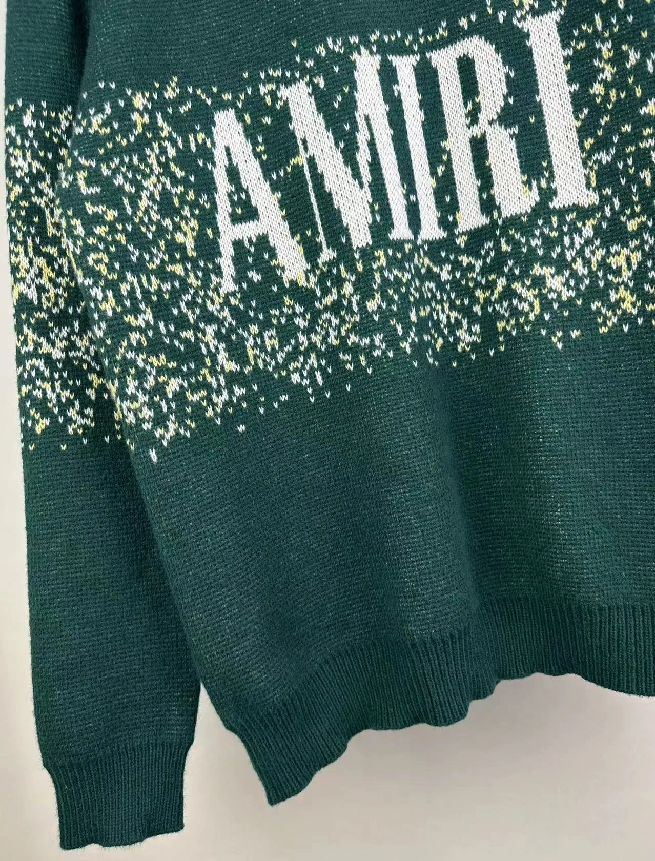 P250 🎉AMIRI new autumn and winter sweater classic logo jacquard on the front Color: Black Sky Blue Grass Green Size: S M L XL XXL