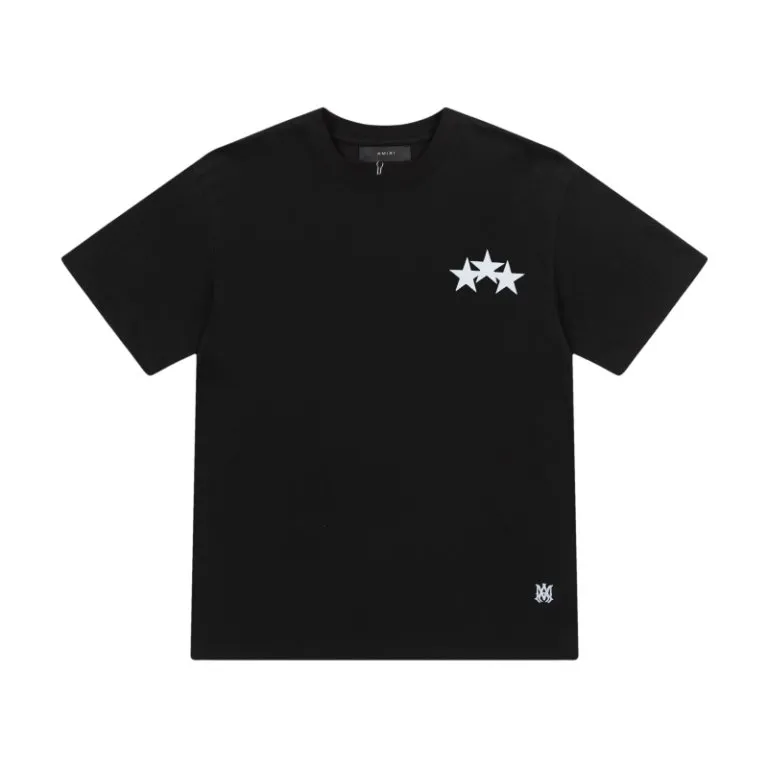 8005#P146, AMIRI star small embroidery logo, color: black, sky blue, size: S M L XL