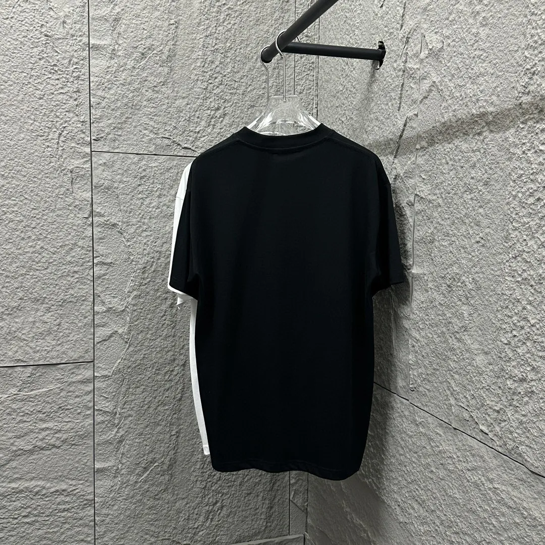 🅿️180 Ami* 2025 Spring and Summer New Style Embroidered yellow little love Customized double yarn plain cotton fabric Short-sleeved T-shirt Uniform for men and women Color: Black White Floral Gray Angora Red Size: S (90-130 catties) M (120-150 catties) L (140-165 catties) XL (160-180 catties) XXL (180-210 pounds)