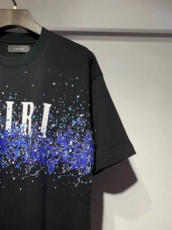 657 model P126 AMIRI real shot, splash ink dots, black hanging shot S. M. L. XL