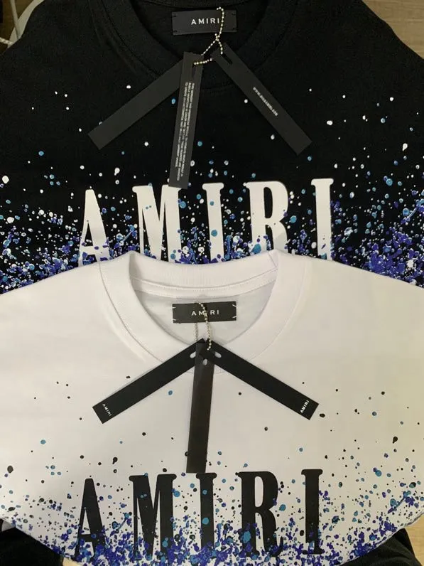 657 model P126 AMIRI real shot, splash ink dots, black hanging shot S. M. L. XL