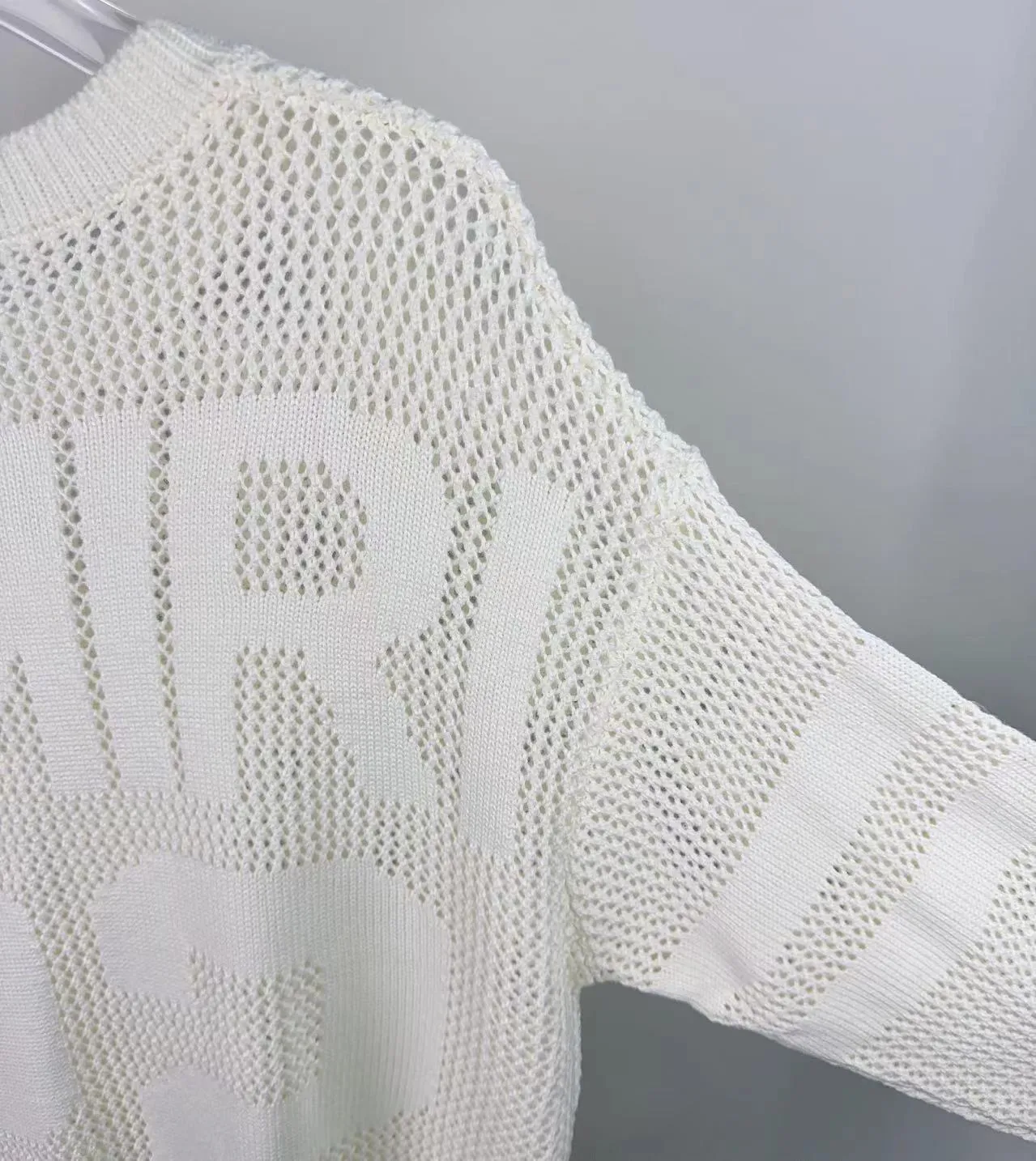 P260 AMIRI new sweater, front and back logo jacquard, 🈵 body hollowed out with heavy craftsmanship, color: black, pearl white, size: S M L XL XXL