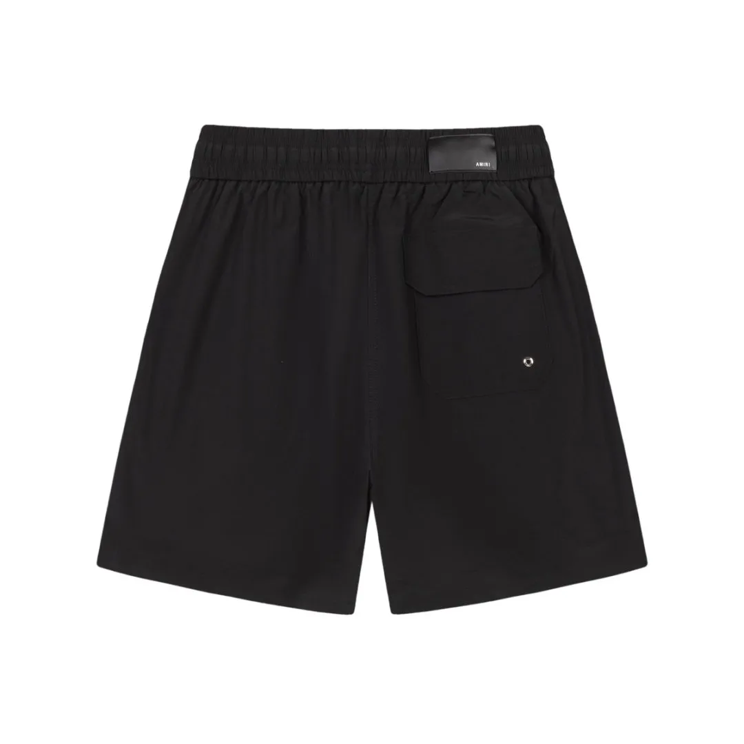DK017#P230, AMIRI digital printing, cool and skin-friendly casual sports beach pants, color: black, size: S M L XL