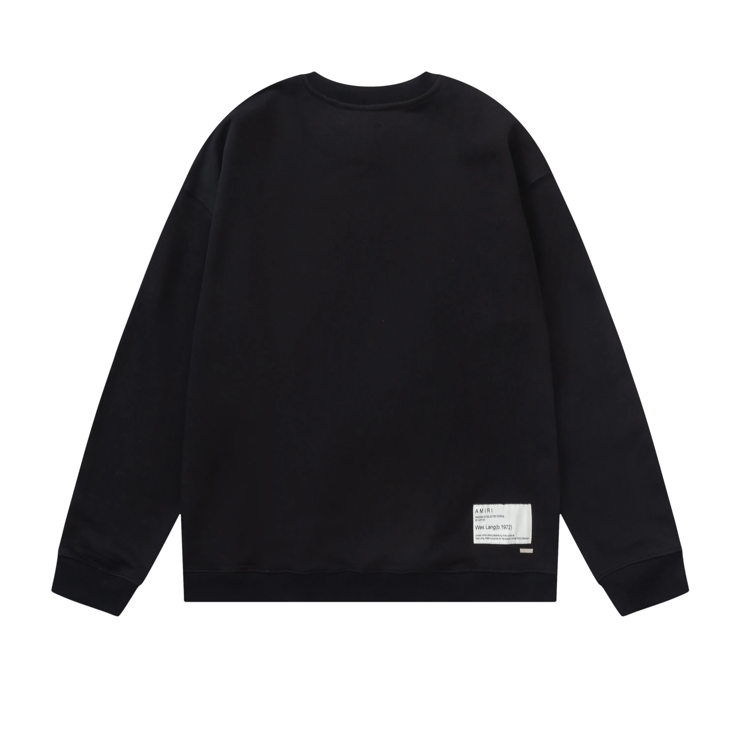 7042#P240 [WESLANG co-branded] AMIRI 2022 autumn and winter new men's clothing series cotton printed sweatshirt. Color: black. Size: S M L XL