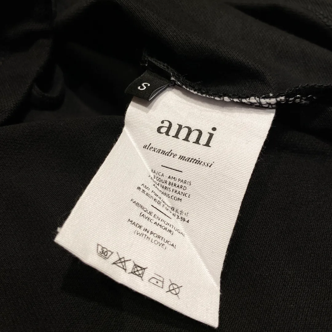 🅿️250 AMI Amy 24AW Heart♥️A small love logo embroidery, Japanese three-dimensional embroidery, spring and autumn long-sleeved super handsome POLO shirt, same style for men and women smlxl