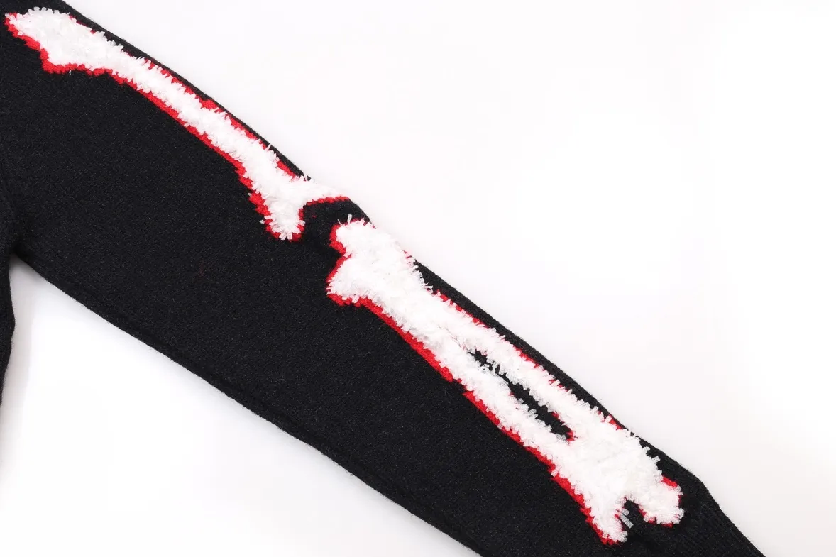 P340 AMIRI new letter logo jacquard, tassels damaged hole hooded sweater Color: apricot gray red black Size: S M L XL XXL