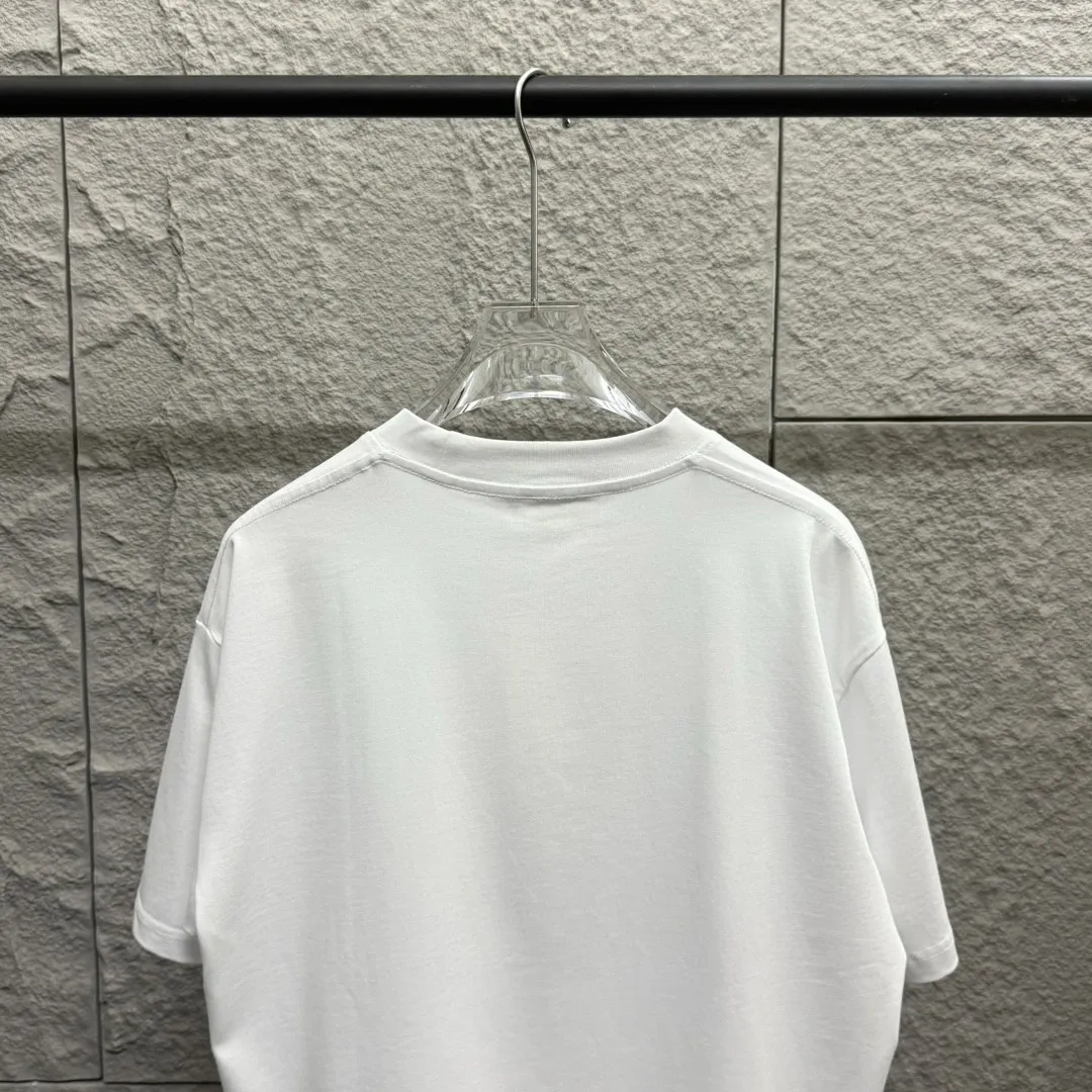 🅿️180 Ami* 2025 spring and summer new style Ami framed love letter embroidery Customized double yarn plain cotton fabric Short-sleeved T-shirt Uniform for men and women Color: black white floral gray Size: S (90-130 pounds) M (120-150 pounds) L (140-165 pounds) XL (160-180 pounds) XXL (180-210 pounds)