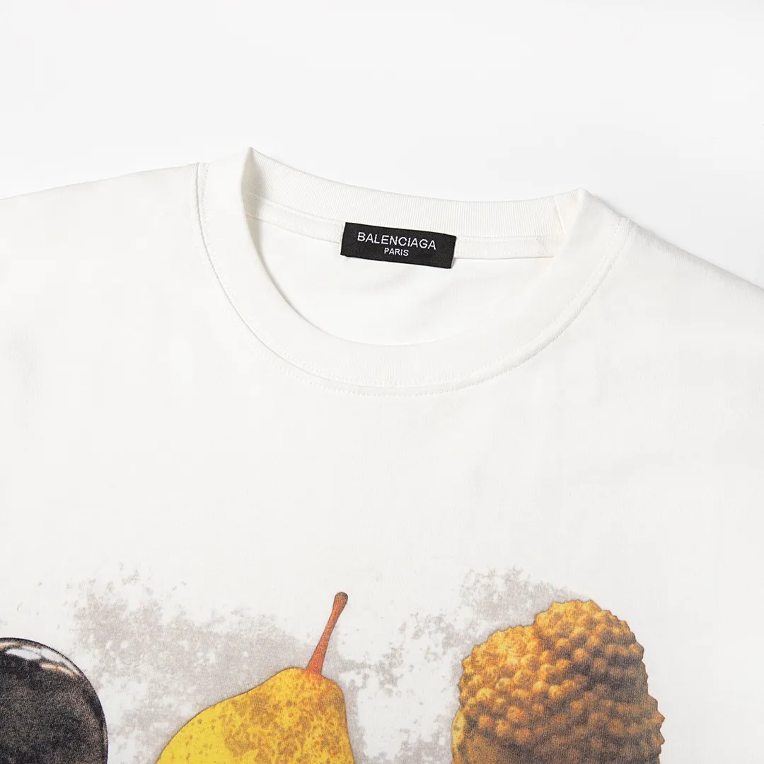🅿️180 9120# Detailed picture Top version [[BALENCIA*GA] official website quality Paris new black 8 pear Gautama short-sleeved T-shirt OS version Loose dropped shoulders Unisex style Fabric: 260g 100% cotton double yarn Technology: Front panel digital direct printing Garment washing Shape solid Color: Black White Size: XS S M L