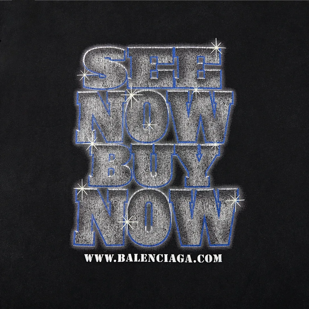 🅿️180 9126# Detailed picture Top version [[BALENCIA*GA] official website quality Paris new co-branded SEENOWBUYNOW diamond short-sleeved T-shirt OS version Loose dropped shoulders Unisex style Fabric: 260g 100% cotton double yarn Craftsmanship: front and rear panels left and right sleeve printing Garment wash worn distressed fixed color Color: washed black washed blue white Size: XS S M L
