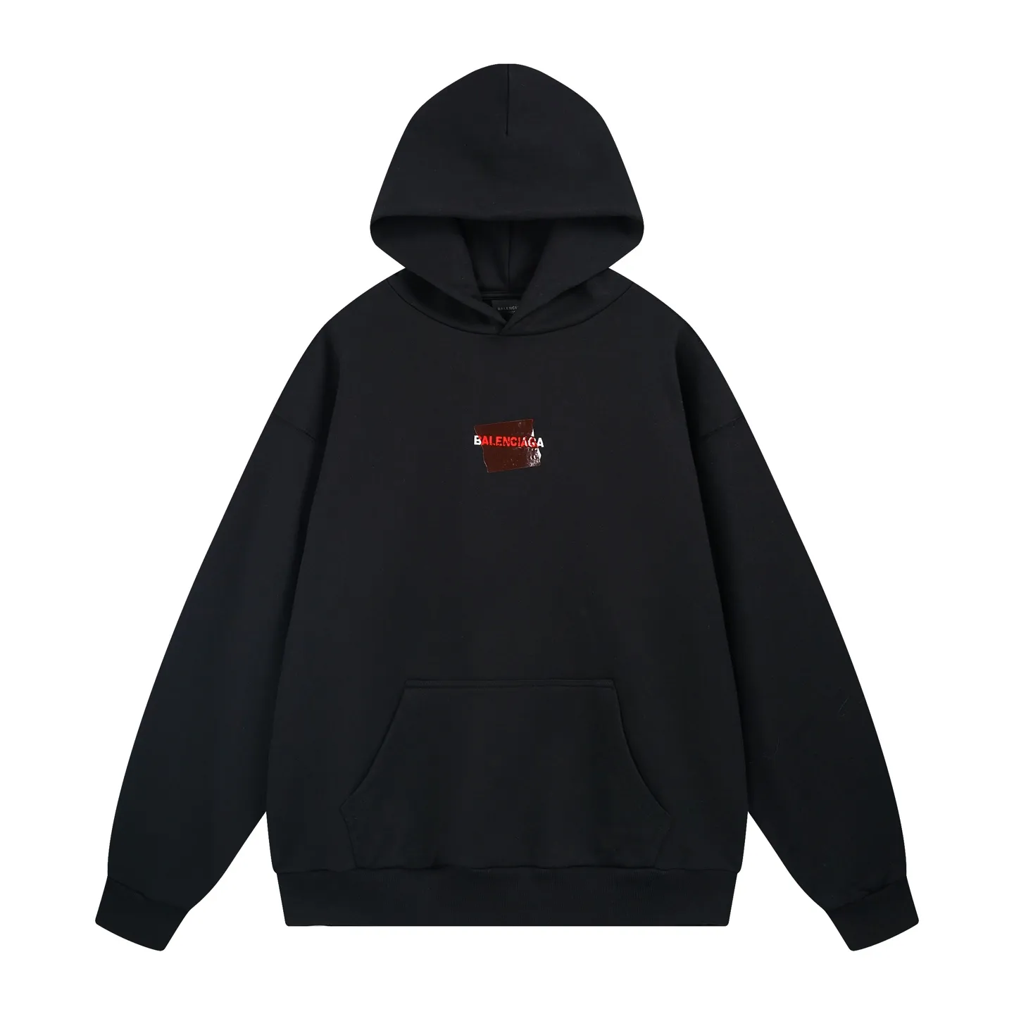 🅿️350 - BALENCI*GA Paris' latest autumn and winter embroidered tape-laminated hooded long-sleeved sweatshirt. The front letters are imported Tajima embroidery machine. The tape is embossed with imported transparent glue. The letters are clear. The effect is three-dimensional. Exclusively woven and dyed 460g fabric. Threads are dyed in the same vat with zero color difference. Brick cabinet synchronization. Welcome to compare. Same style for men and women -Color: Black -SIZE: Xs S M L Style No. 8963#
