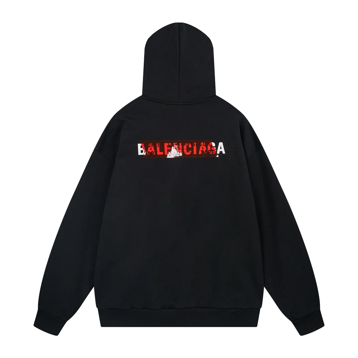 🅿️350 - BALENCI*GA Paris' latest autumn and winter embroidered tape-laminated hooded long-sleeved sweatshirt. The front letters are imported Tajima embroidery machine. The tape is embossed with imported transparent glue. The letters are clear. The effect is three-dimensional. Exclusively woven and dyed 460g fabric. Threads are dyed in the same vat with zero color difference. Brick cabinet synchronization. Welcome to compare. Same style for men and women -Color: Black -SIZE: Xs S M L Style No. 8963#