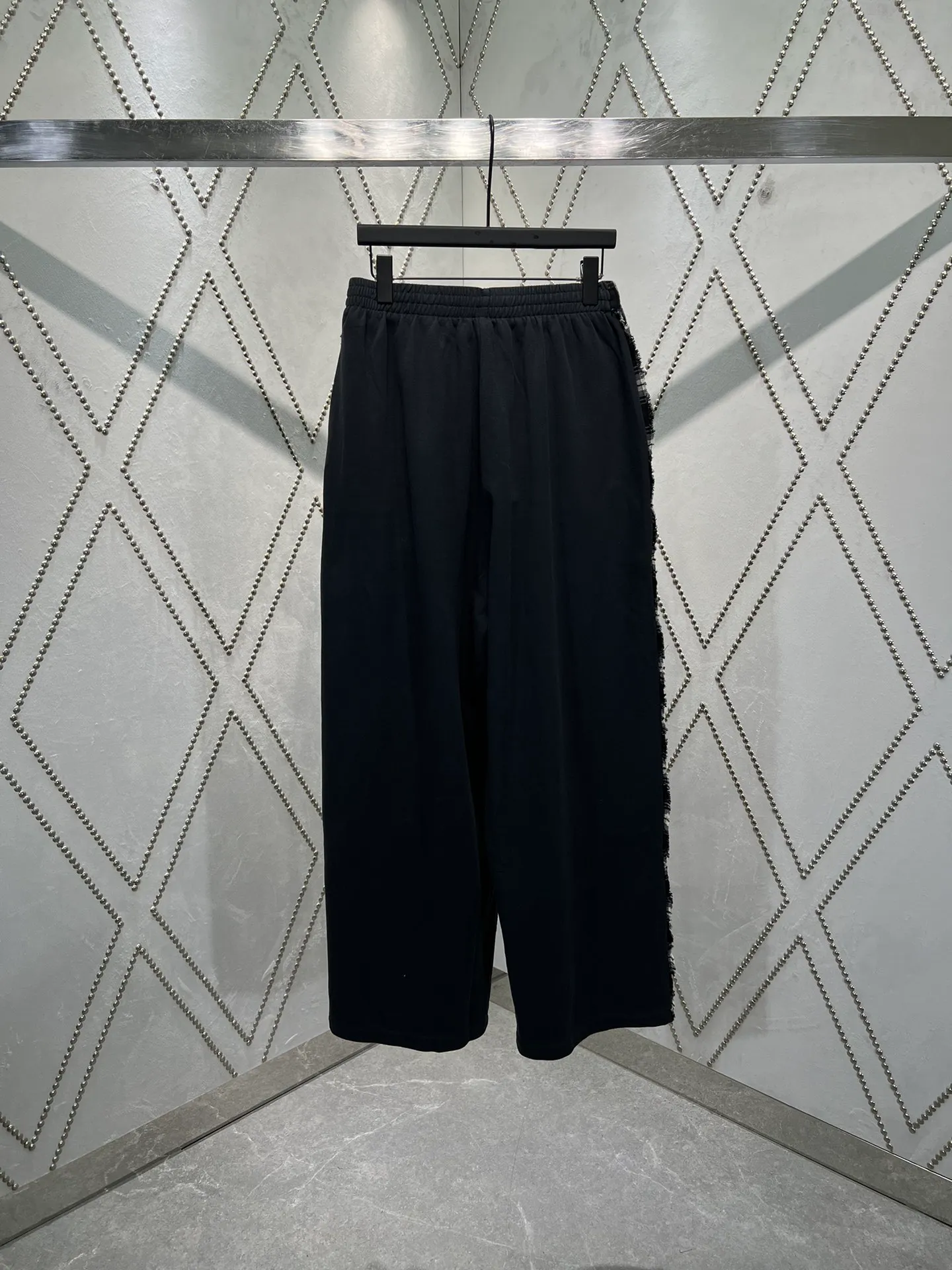 🅿️440 Paris 25ss new custom-dyed plaid splicing loose casual pants, same style for men and women! High version! Size: S.M.L.XL.