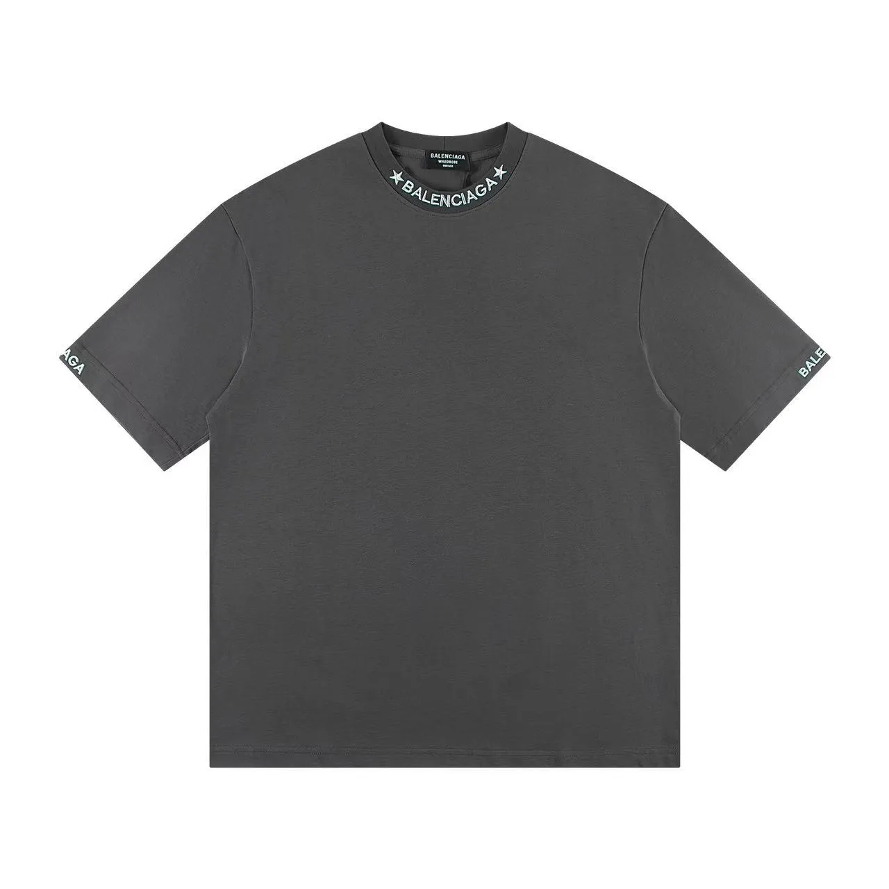 🅿️146 Style: 2026 new Balenciaga embroidered short-sleeved T-shirt Material: High version 300g double yarn combed cotton Size: S～XL Color: Gray Style number: Z032