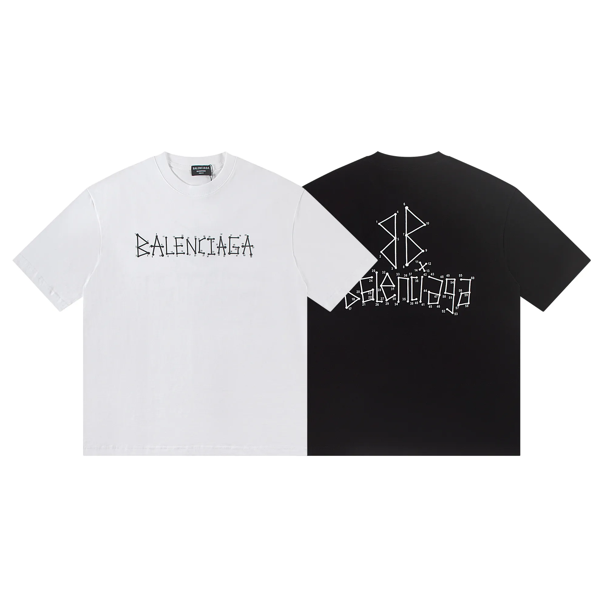🅿️160 Balenciaga2026 new nail chain T-shirt Material: Made of high version 300g double yarn combed cotton Size: S M L XL Color: black and white Style number: W2805
