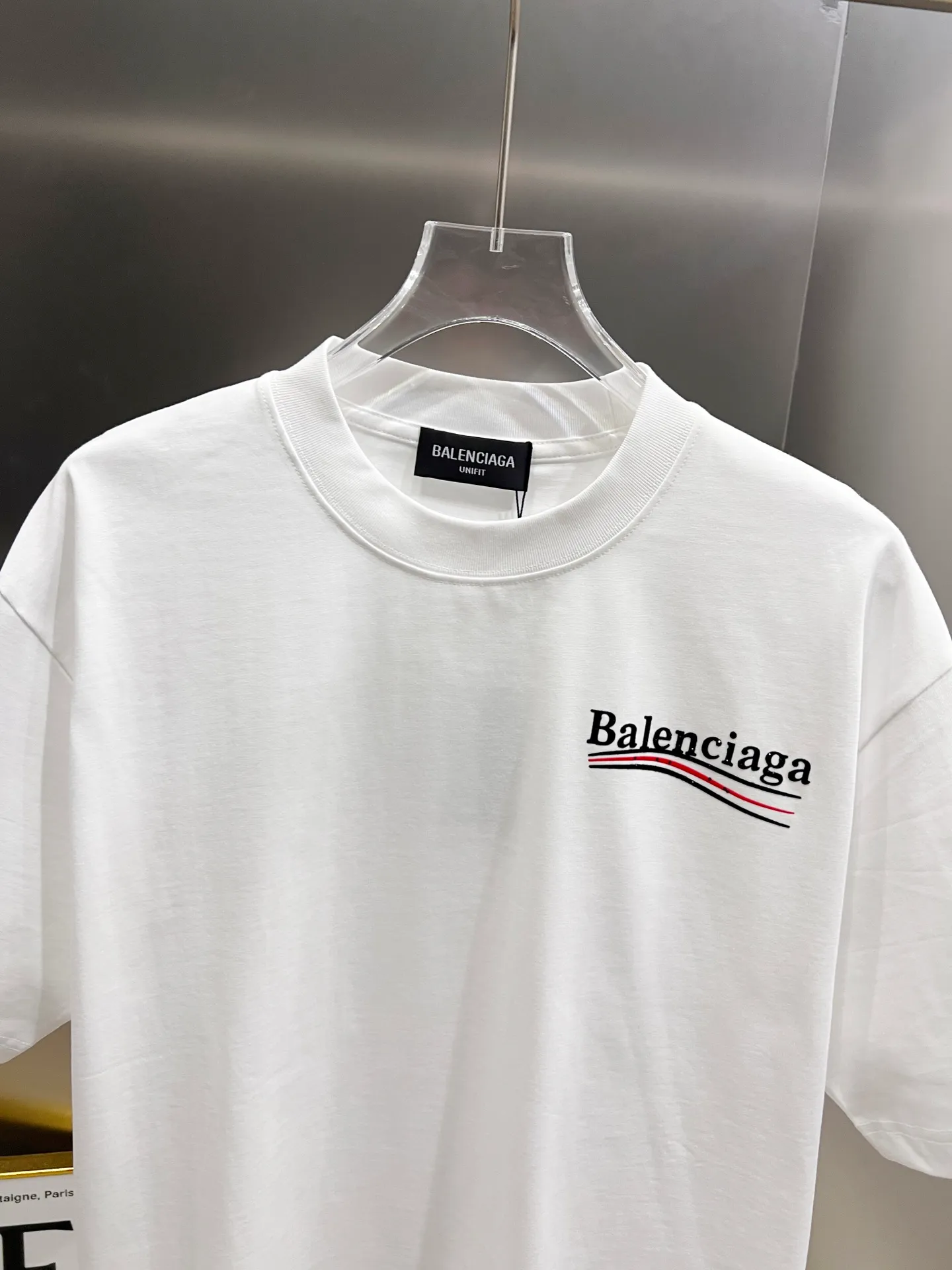 🅿️190 BAL Balenciaga 2025 autumn and winter new short-sleeved T-shirt, classic Coke logo printing + hot diamond process, loose version for men and women, S M L XL XXL, five sizes, color: black, white, Angora red