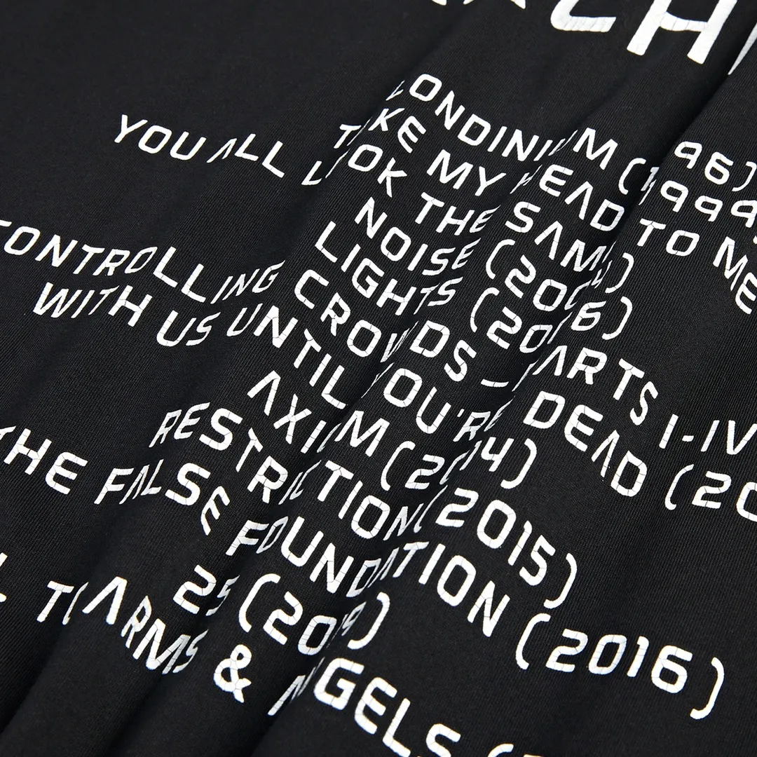 🅿️180 9121# Detailed picture Top version [[BALENCIA*GA] official website quality Paris new joint music collaboration cracked stretch crack short-sleeved T-shirt OS version loose dropped shoulders Unisex style Fabric: 260g 100% cotton double yarn Process: front and rear panels left and right sleeves crack print Garment wash worn distressed solid color Color: black (cracked) gray (cracked) Size: XS S M L