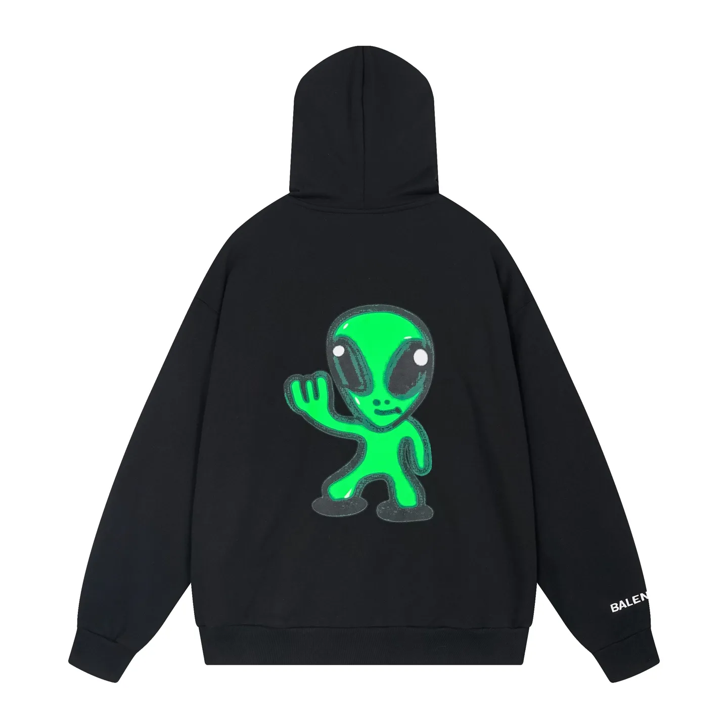 🅿️390 real photos [Top version. Official website quality] BALENCI*GA/25 new model. The front of the alien is directly printed with hithg there+dripley art work + luminous effect. The alien is printed on the front and the smiley face is printed on the back. The right sleeve is embroidered with letters LOGO. Zipper cardigan hooded sweatshirt SS25 latest model. Research and development at the first time, different market currencies. Comparisons welcome. The fabric is made of Paris ZP custom-woven and dyed cotton sweatshirt, with a weight of 2460 grams. The cloth surface is clean. The cloth pattern is clear, soft and comfortable. The threads are dyed with no color difference. The printing uses computer direct printing + luminous effect. Jubie market currency. Welcome to compare. The version adopts OS loose shoulder design. Same style for men and women. Code: BL259906 Color: off-white, black, floral gray Size: XS S M L