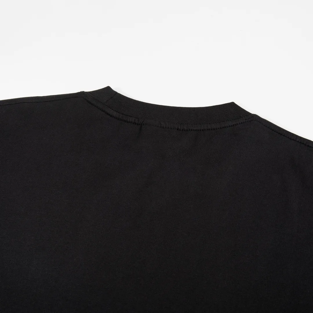 🅿️160 9105# Detailed picture Top version [[BALENCIA*GA] official website quality Paris new classic letter back panel printed short-sleeved T-shirt OS version Loose dropped shoulders Unisex fabric: 260 grams 100% cotton double yarn Technology: back panel printing Garment washing Shape solid color Color: black white Size: XS S M L