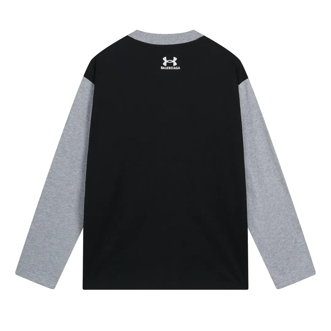 🅿️270 -BALENCI*GA Paris co-branded UnderArmour style long sleeves. The fabric is made of Paris ZP custom-woven and dyed double yarn pure cotton fabric 280g. The thread is custom-woven and dyed without color difference. The classic LOGO pattern embroidery on the front and back is embroidered by Tajima imported machine. Ready-to-wear washed. Two high-temperature styling washes. Os dropped shoulders, loose version, same style for men and women -Color: black -SIZE: XS S M L Style number 8628#