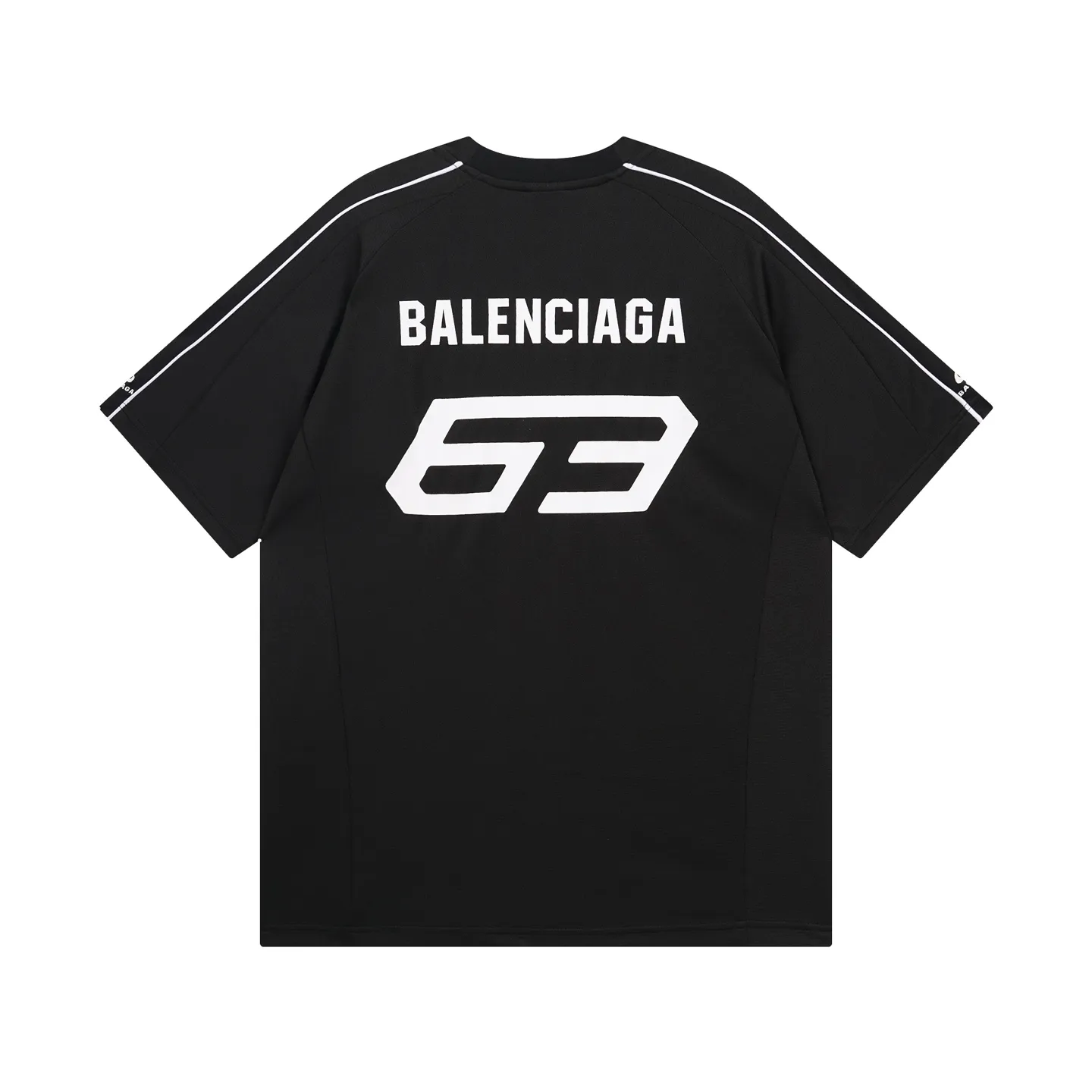 🅿️226 Actual pictures [Top version. Official website quality] BALENCI*GA/Paris co-branded Lamborghini jersey, printed embroidery on the front and back, embroidered on the left and right sleeves, multi-position short-sleeved T-shirt #overweight craftsmanship. SS25 latest model. Research and development at the first time, different market currencies. Comparisons welcome. The fabric is made of custom-woven sports fabric that absorbs moisture and is comfortable and dry. Whether you are doing sports or fitness or going out on the street every day, you can easily become the center of attention. Stretch ribbing at neckline. Weighing 260 grams, the cloth surface is clean. The cloth pattern is clear, soft and comfortable. The threads are dyed with no color difference. The printing uses imported environmentally friendly rubber paddles. The embroidery is done using imported Tajima embroidery machines. The pattern letters are clear, three-dimensional and without burrs. Jubie market produces pictures based on pictures. Welcome to compare. The version adopts OS loose shoulder design. Same style for men and women. Code: BL253691 Color: black, white Size: XS S M L