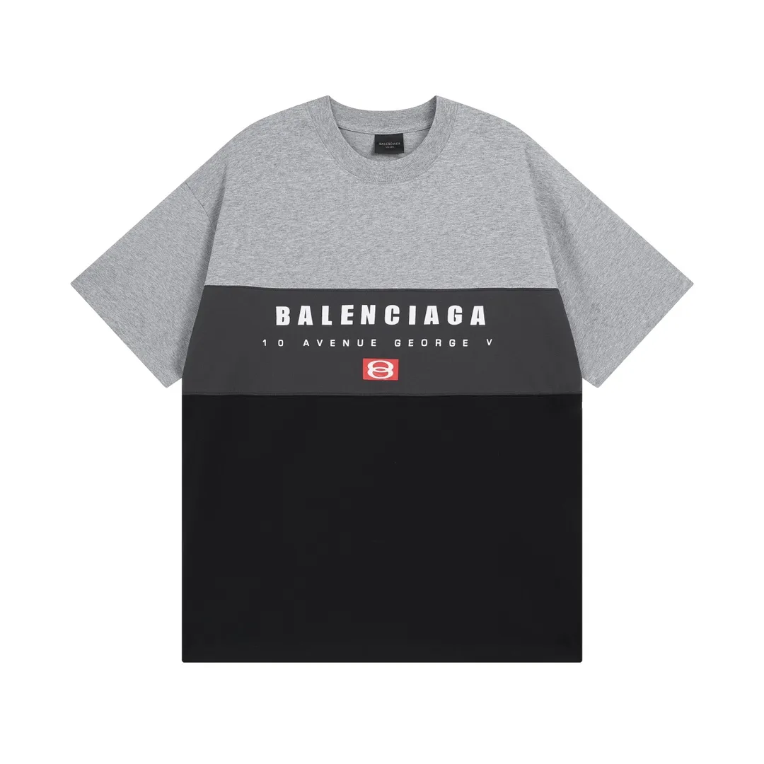 🅿️206 Actual pictures [Top version. Official website quality] BALENCI*GA/Paris.SS25 latest model. Color splicing series. New LOGO monogram printing. Spliced ​​short-sleeved T-shirt. Brick cabinet synchronization. Genuine development at the first time. The fabric is made of Paris ZP custom-woven and dyed cotton double yarn. Weighing 260 grams, the cloth surface is clean. The cloth pattern is clear, soft and comfortable. The threads are dyed with no color difference. The printing is made of environmentally friendly imported materials. The letters are clear and the effect is three-dimensional. The version adopts OS loose shoulder design. Same style for men and women. Code: BL253657 Color: black gray, apricot Size: XS S M L