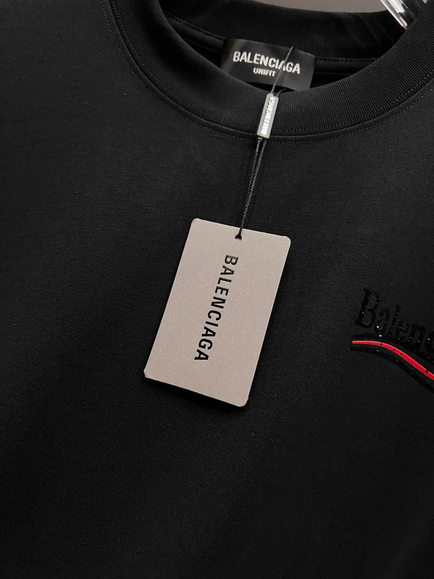 🅿️190 BAL Balenciaga 2025 autumn and winter new short-sleeved T-shirt, classic Coke logo printing + hot diamond process, loose version for men and women, S M L XL XXL, five sizes, color: black, white, Angora red